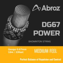 20 pieces Abroz DG67 Power 10-meter Badminton String (0.67mm) (Pack of 20 strings)