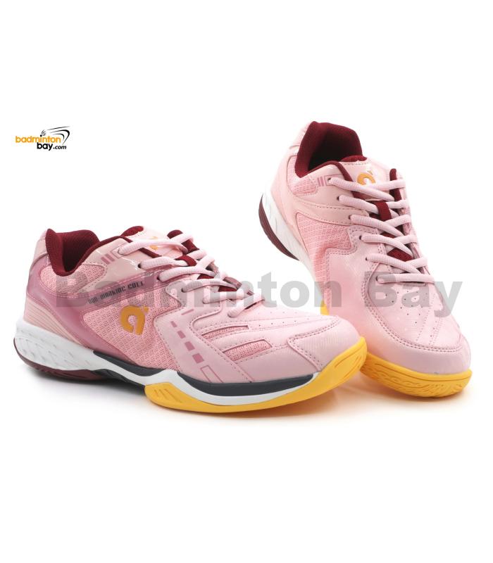 Apacs Aggressive 517 Glaze Pink Ladies Indoor Badminton Court Shoes for Women With Improved Cushioning and Outsole