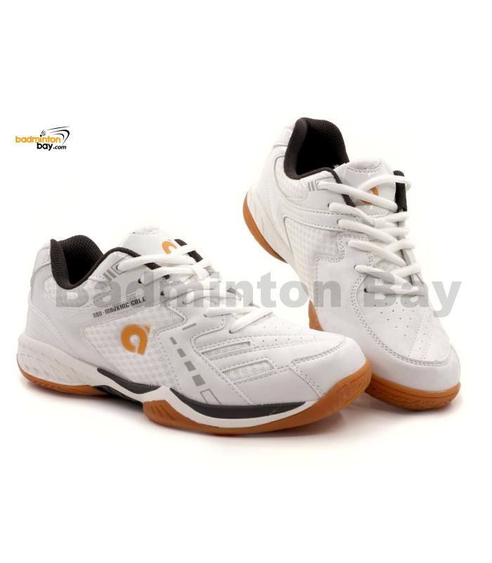 Apacs Aggressive 517 Shoes White Grey Indoor Badminton Court Shoes With Improved Cushioning and Outsole