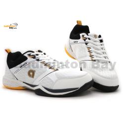 Apacs Aggressive 518 Shoes White Indoor Badminton Court Shoes With Improved Cushioning and Outsole