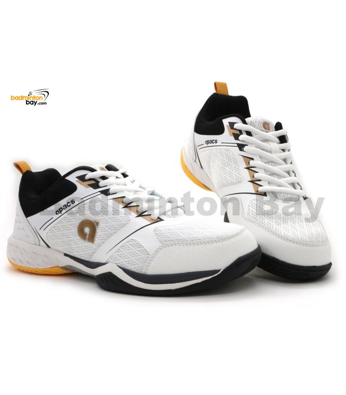 Apacs Aggressive 518 Shoes White Indoor Badminton Court Shoes With Improved Cushioning and Outsole