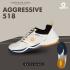 Apacs Aggressive 518 Shoes White Indoor Badminton Court Shoes With Improved Cushioning and Outsole