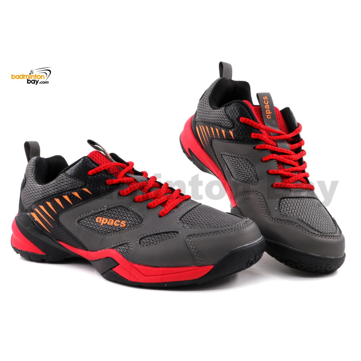 Apacs CP303-XY Dark Grey Red Shoe White With Improved Cushioning and ...