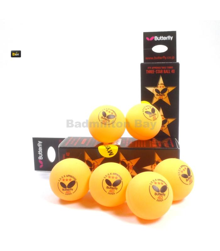 ~Out of stock Butterfly 3-Star Table Tennis Ping Pong Orange Ball 40mm (6 Balls)