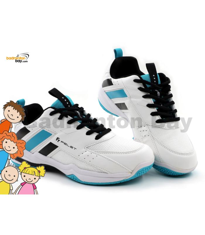 Felet - FT BS 53 White Badminton Court Shoes For KIDS