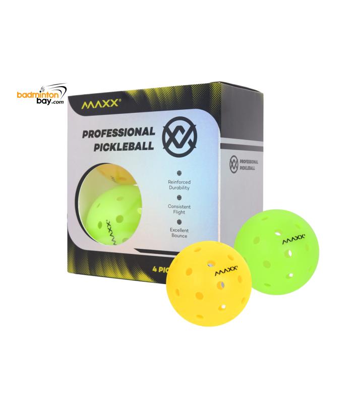 Maxx Professional Pickleball Box of 4 pieces Indoor and Outdoor Balls