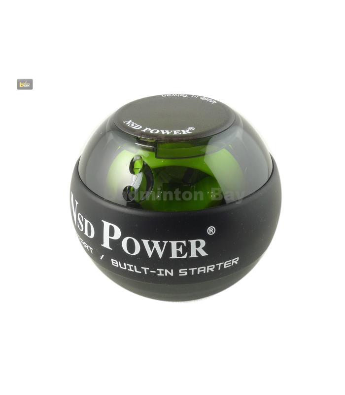 ~Out of stock NSD Power Ball Roll-N-Spin Autostart Gyro Wrist Trainer and Forearm Exercise, Black 188A