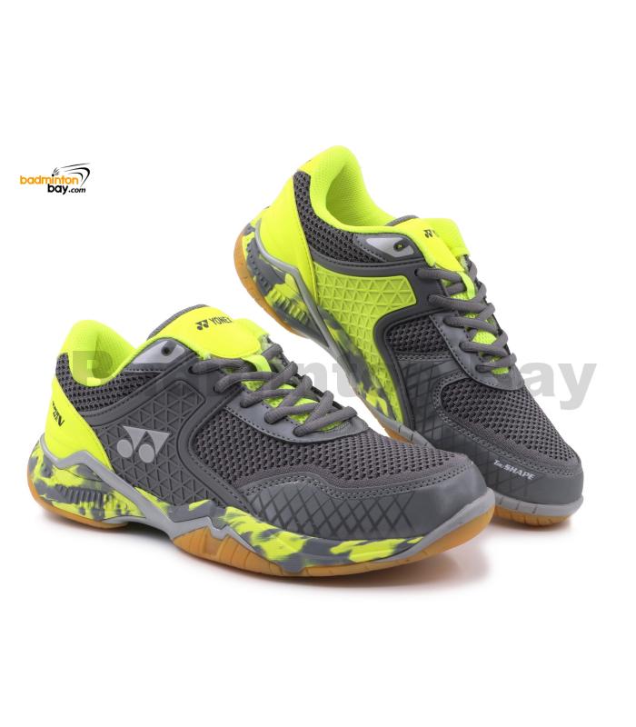 Yonex Super Ace V Grey Lime Indoor Badminton Court Sports Shoes With Tru Cushion 