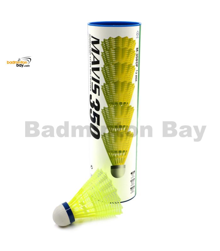 Yonex Mavis 350 Plastic Nylon Badminton Blue Cap Medium Speed Shuttlecocks (6 pieces)